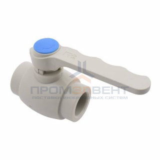 Кран шаровой FV-Plast - 50 (для полипропиленовых труб под пайку, цвет серый, ручка рычаг)