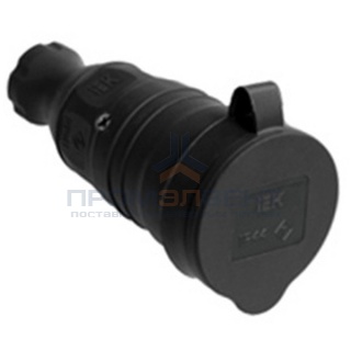 Розетка каучуковая ИЭК 2P+E 16А 250В IP44 переносная
