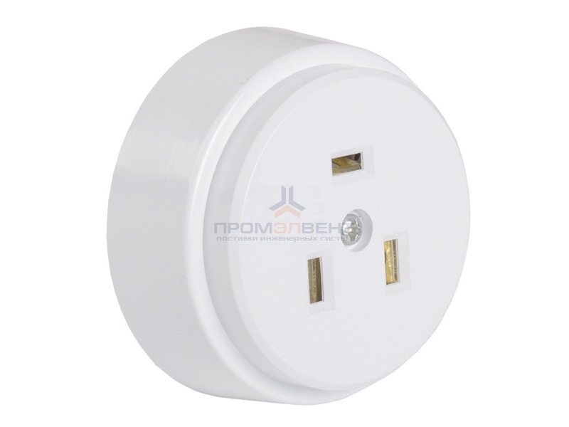 Розетка для плиты 32А 220В с заземлением накладная белая РПпл10-01-Ст IEK