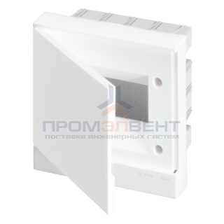 ABB Basic E Бокс в нишу 6М белая непрозрачная дверь (c клеммами)